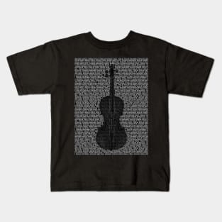 Violin with Violin Word on Different Languages Kids T-Shirt